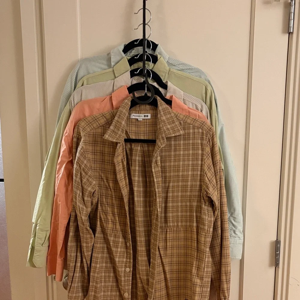 Djerf Avenue Plaid Button-Down Shirt in Brown - Picture 1 of 5